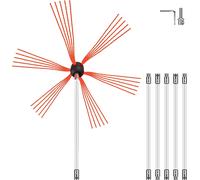 Brosse de cheminée en nylon Brosse de tuyau de poêle 6 M Robinetterie professionnelle Acier inoxydable avec tiges flexibles en nylon