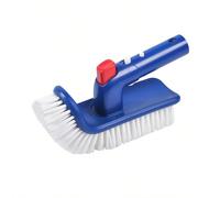 Brosse de coin de piscine, manche en aluminium connectable, brosse de nettoyage pratique, brosse d'escalier, brosse à récurer avec manche rotatif à 180 degrés, convient pour l'extérieur, la piscine, l