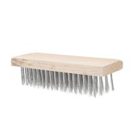 Brosse de Désherbage en Fil d'acier Inoxydable à Manche en Bois | 1 Pièce, Design Portable, Usage Jardin et Cour, Brosse de Nettoyage Métallique Pratique