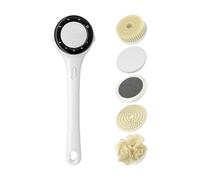 Brosse de douche électrique pour le dos - Brosse de douche électrique | Brosse de bain électrique numérique | Outil de récurage à long manche 3 réglages d'intensité pour femmes, hommes, adolescents