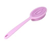 Brosse de douche et brosse à vaisselle en silicone 2 en 1 |La longue poignée ergonomique sauve votre dos |Brosse corporelle pour épurateur de douche/cuisine |Fibres durables, (Violette)
