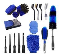 Brosse de forage Brosse de nettoyage de salle de bain Brosses à crevasses Nettoyant Outils de nettoyage de voiture pour tableau de bord Roue en cuir pour siège 18 pièces / s Ensemble d ' outils de de