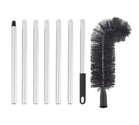 Brosse de gouttière extensible - Tête de nettoyage flexible, poteau | Outil | Nettoyant de toit incurvé, linge de protection rétractable, design de poils durables, parfait pour l'entretien du