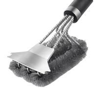 Brosse de grill en acier inoxydable avec grattoir et isolation thermique