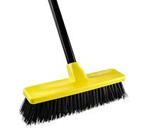 Brosse de jardin robuste pour extérieur - Balai télescopique à long manche avec poils rigides pour nettoyer la terrasse, l'allée, la cour, le patio, le bois, la pierre, le carrelage, le jardin,