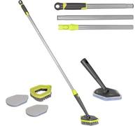 Brosse de nettoyage 3-en-1 pour la salle de bains et la cuisine, avec 3 brosses de rechange