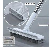 Brosse de nettoyage à long manche Joybos®, brosse à récurer le sol 2-en-1 avec grattoir flexible, long manche, brosse à poils durs 2-en-1 avec grattoir Polypropylène