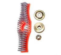 Brosse de nettoyage à manche réglable avec poils métalliques et accessoires de fixation pour tondeuse à gazon, pour nettoyer les sols, les carreaux, les joints de carrelage et le jardin