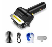 Brosse de nettoyage barbecue électrique XRJ RC-4BA rechargeable Type-C 3 7 V 2000 mAh rouleau inox pour gril noir