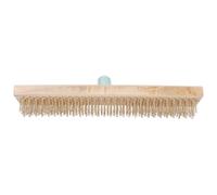 Brosse de Nettoyage de Désherbage en Fil d'acier Cuivré Jaune | Bois, Tête de 2, 5cm, Zones Étroites, Entre Dalles et Jardin, Fixation sur Manches Standards