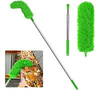Brosse de nettoyage de gouttière avec manche télescopique extensible de 2,6 m, outil de nettoyage facile à enlever, vert