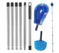 Brosse de Nettoyage de gouttières - 16.1 inche télescopique | Ramasse-Feuilles Flexible pour Bordures de Toit, Brosse Longue portée pour tuyaux de Drainage, Balai-Brosse extérieur, Outil de Nettoyage