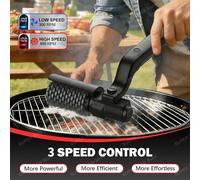 Brosse de nettoyage de gril électrique, outil de nettoyage rotatif pour barbecue, 3 vitesses, 2600mAh, sans fil, Rechargeable, Angle réglable, cadeaux pour hommes/papa Upgraded 4000mAh