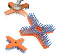 Brosse de nettoyage de route en nylon avec adaptateur pour tondeuse à gazon, outil à main pour enlever la saleté et les débris, design ergonomique léger avec poils durables, 25,5 x 25,5 cm (C)