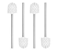 Brosse de Nettoyage de Toilettes, poignée en Acier Inoxydable, Remplacement de Brosse de Cuvette de Toilette, Outil de Nettoyage, Accessoire de Salle de Bains, 4 pièces Stainless Steels Handle
