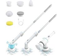 Brosse de nettoyage électrique avec 6 têtes interchangeables - Puissante machine à récurer pour sols, carrelages et autres surfaces