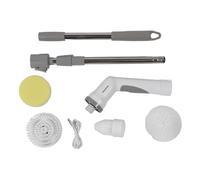 Brosse de nettoyage électrique avec manche – Spin Scrubber, 3 brosses + 1 éponge, 2 vitesses, IPX65, batterie rechargeable et voyant LED, salle de bain et cuisine