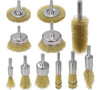 Brosse de nettoyage en fil de laiton pour perceuse, avec un mandrin de 1/4 de pouce