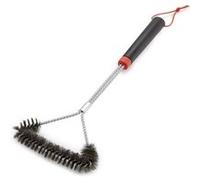 Weber Grill – Brosse de nettoyage T 46 cm – 3 faces, poils en acier inoxydable
