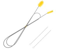 Brosse de Nettoyage Flexible pour Tuyaux à Double Tête, Argenté, Nylon | Rotation 360°, Poils Haute Densité, Acier Inoxydable, Flexible