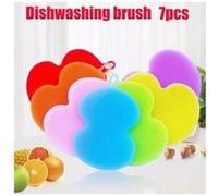 Brosse de nettoyage multifonctionnelle en éponge de silicone, accessoires de brosse pour outils de cuisine multicolore G