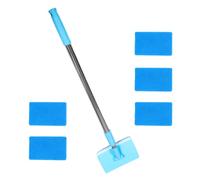 Brosse de Nettoyage pour Aquarium Éponge, à Manche Télescopique bleu | Portée 55 à 95cm, Poignée Métal Confortable, Atteint les Coins, pour Parois et Vitres D’Aquarium