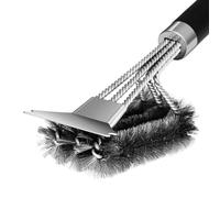 Brosse de nettoyage pour barbecue 3 en 1 - Brosse métallique tissée pour barbecue - 45,7 cm - En acier inoxydable - Pour gaz Weber, charbon, électrique, infrarouge