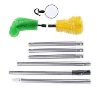 Brosse de nettoyage pour gouttière, vert et jaune | Brosse de nettoyage télescopique pour gouttière, nettoyeur de joints, enlever les feuilles, les branches