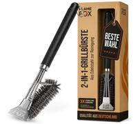 Brosse de nettoyage pour grill en acier inoxydable avec grattoir