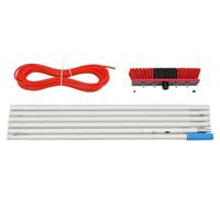 Brosse de nettoyage pour panneaux solaires, rallonge de 6 m, nettoyage double action, rouge