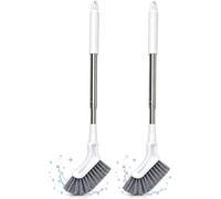 Brosse de nettoyage pour sols avec manche long extensible | Brosse à récurer multifonctionnelle, dotée de poils rigides, idéale pour nettoyer les joints de carrelage, les salles de bain