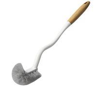 Brosse de Nettoyage pour Toilettes Brosse de Toilette Cuvette Toilette en Forme L pour Un Nettoyage Efficace avec Manche en Bois pour Toilettes à Manche Long 16x