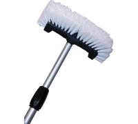 Brosse de nettoyage professionnelle D&L avec manche télescopique - Blanc - Idéal pour les salissures difficiles et les coins Brosse de nettoyage professionnelle D&L avec manche télescopique - Blanc -