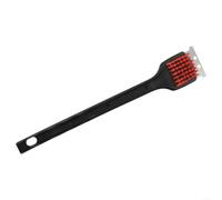 Brosse de nettoyage professionnelle pour barbecue avec grattoir antirouille - Poils en nylon épais sans danger pour la porcelaine et la fonte - Brosse métallique à long manche alternatif 41,5 cm