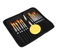 Brosse de Peinture Professionnelle Ensemble 17pcs Artiste Paint-Brosse Acrylique Aquarelle Aquarelle en Nylon en Laine artistiques Brosse Ronde argentée pour Les étudiants