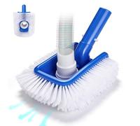Brosse de piscine avec tête d'aspiration pour piscines enterrées et hors sol, balai rond robuste avec raccord pour tuyau pivotant de 0,6 cm ou 1,3 cm