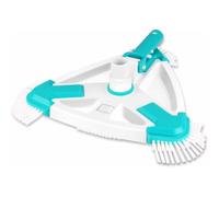 Brosse de piscine manuelle triangulaire ¿ Nettoyeur efficace de 11 pouces pour murs, sols et coins ¿ Ajustement universel pour une utilisation facile