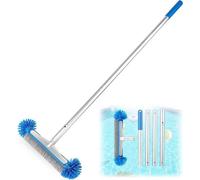 Brosse de piscine ronde à poils durs et poignée amovible - Idéale pour les sols, salles de bains, cuisines et carrelages