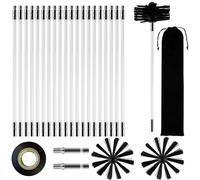 Brosse de ramonage - 25 pièces - Tiges flexibles 410 mm - Tête 15 cm - Brosse de nettoyage cheminée