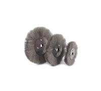 Brosse de roue d'établi en fil d'acier inoxydable de 10 pouces, arbre de 1 pouce, fil de 0,15 mm