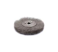 Brosse de roue d'établi en fil d'acier inoxydable de 10 pouces, arbre de 1 pouce, fil de 0,15 mm