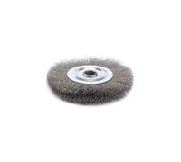 Brosse de roue d'établi en fil d'acier inoxydable de 10 pouces, arbre de 1 pouce, fil de 0,15 mm