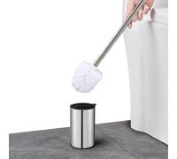 Brosse de salle de bain pour cuvette de toilette - Nettoyage en profondeur - Brosse de toilette anti-rayures | Brosse à récurer légère en acier inoxydable avec long manche, poils solides