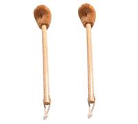 Brosse de Toilette, 2 pièces Brosse de Cuvette Toilette en avec Manche en Bois nettoyant 19x3 Pouces avec Boucle Suspension, pour Maison hôtel et Plus