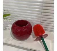 Brosse de toilette à la mode en forme de cerise, ensemble de brosses de nettoyage à long manche avec poils doux, brosse de toilette en plastique, utile et propre, article ménager essentiel, assistant 