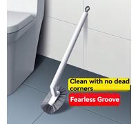 Brosse de toilette de nettoyage en profondeur de type S, tête de brosse flexible et courbée sans angles morts, brosse de nettoyage de cuvette de toilette de salle de bain à long manche, brosse de nett