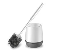 Brosse de Toilette et Support, Brosse WC en Silicone pour Salle de Bain avec Support de séchage Rapide