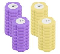 Brosse de toilette, jetable, avec têtes de rechange pour tige de toilette, brosse WC avec recharge de nettoyant et éponge (36 têtes de rechange (jaune violet)