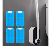 Brosse de Toilette jetable Kit de Toilette jetable avec 32 recharges, Brosse nettoyante for Cuvette de Toilette(Schwarz,Ocean Scent)