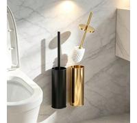 Brosse de toilette murale en acier inoxydable avec base, ensemble de brosses de nettoyage en profondeur pour la salle de bain, rangement mural gain de place, accessoire de décoration moderne pour la m